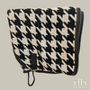 Wool Cooler - black LARGE houndstooth / black / black pattent - 81 - black tail cord (C)