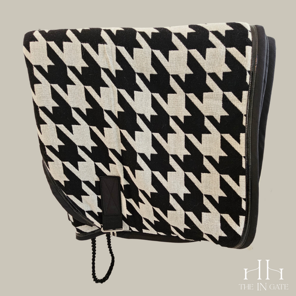 Wool Cooler - black LARGE houndstooth / black / black pattent - 81 - black tail cord