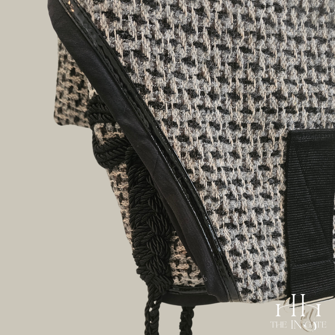 Wool Cooler - DESIGNER black and grey boucle / black / black pattent - 78 (C)