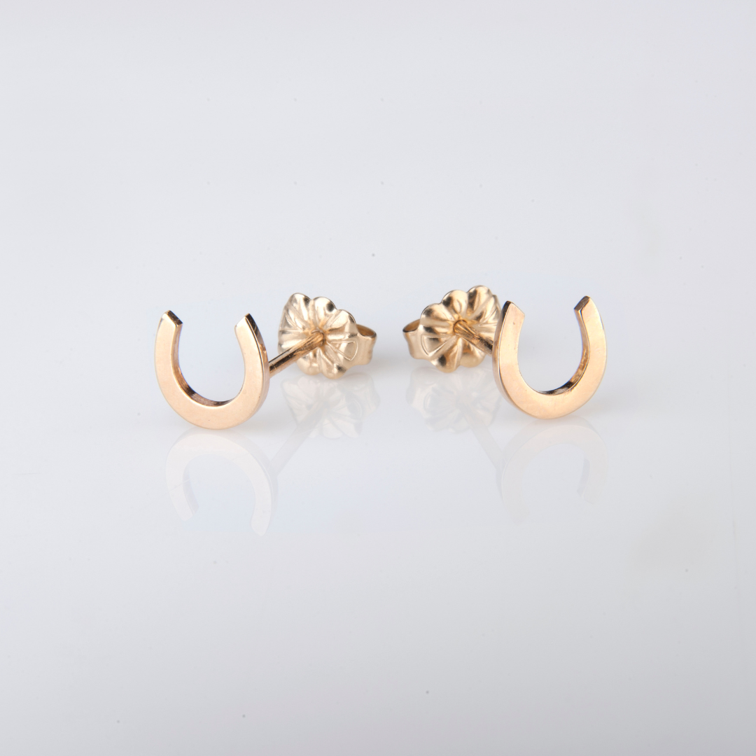 14K solid gold Horseshoe Earrings