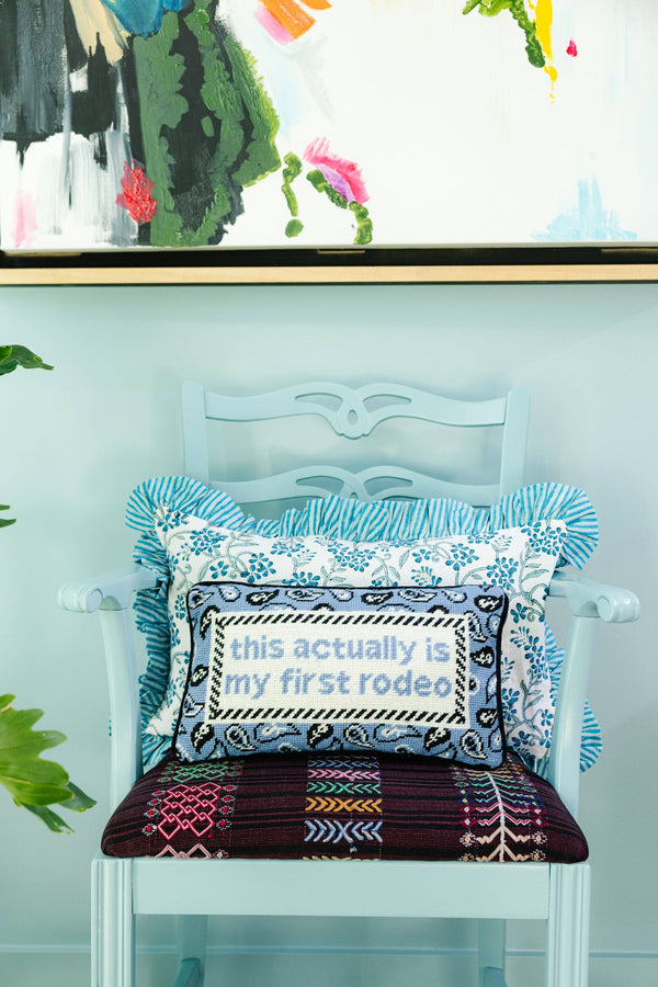 First Rodeo Needlepoint Pillow