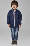 Kid's Full Zip Packable Rain Jacket and Windbreaker: Navy