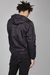 Men's Full Zip Packable Rain Jacket and Windbreaker: Black