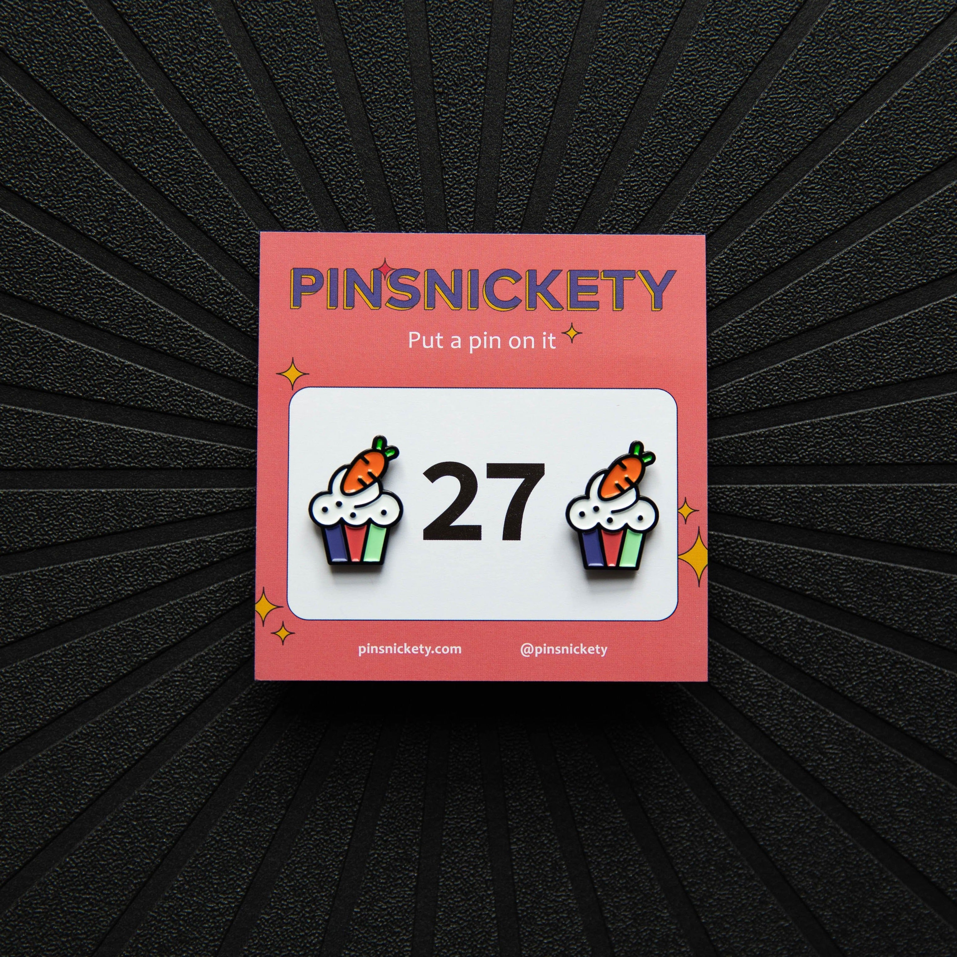 Pinsnickety Cupcake horse show number pins on their product packaging card