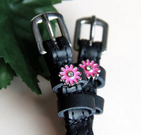 Pink Flower Spur Straps