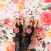 Pink Flower Spur Straps