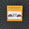 Pinsnickety Rainbow horse show number pins on their product packaging card